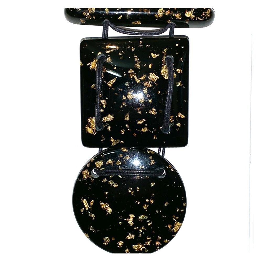 🌸geometric black gold  necklace Carlos Sobral 🌹